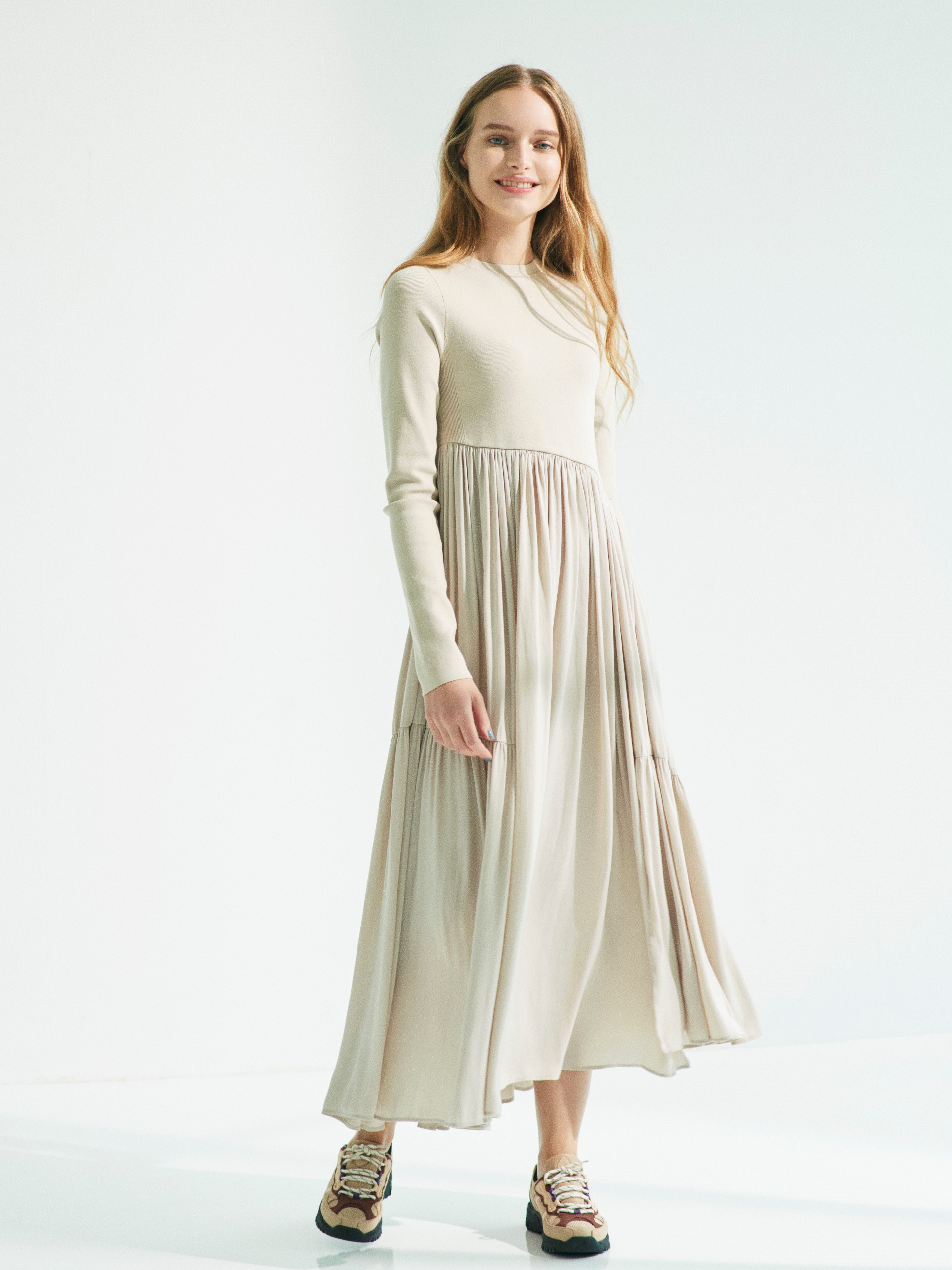 Emmi Atelier ニットドッキングop マキシ ロングワンピース ワンピース Emmi エミ の通販サイト 公式