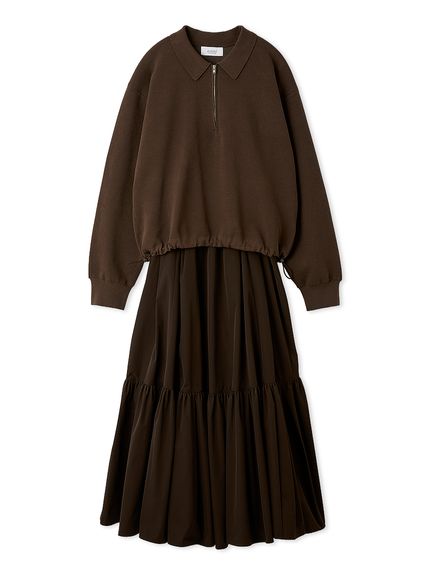 archivio アルチビオ ベージュ　ジップアップニットとスカート M セット ABITOKYO セットアップ ジップアップニットカーディガン＆タイト