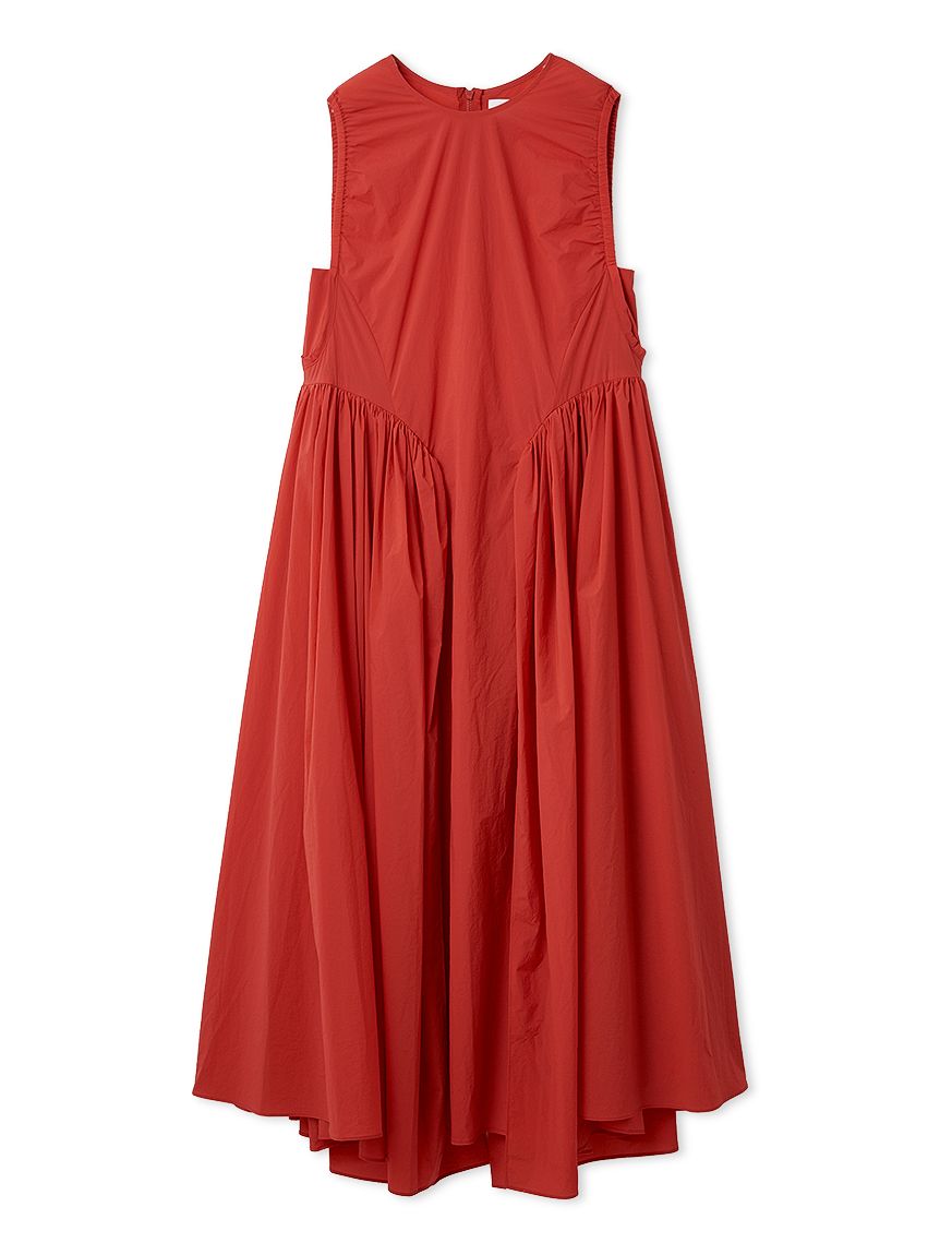 ギャザーフォルムナイロンワンピース(カットワンピース)｜ワンピース