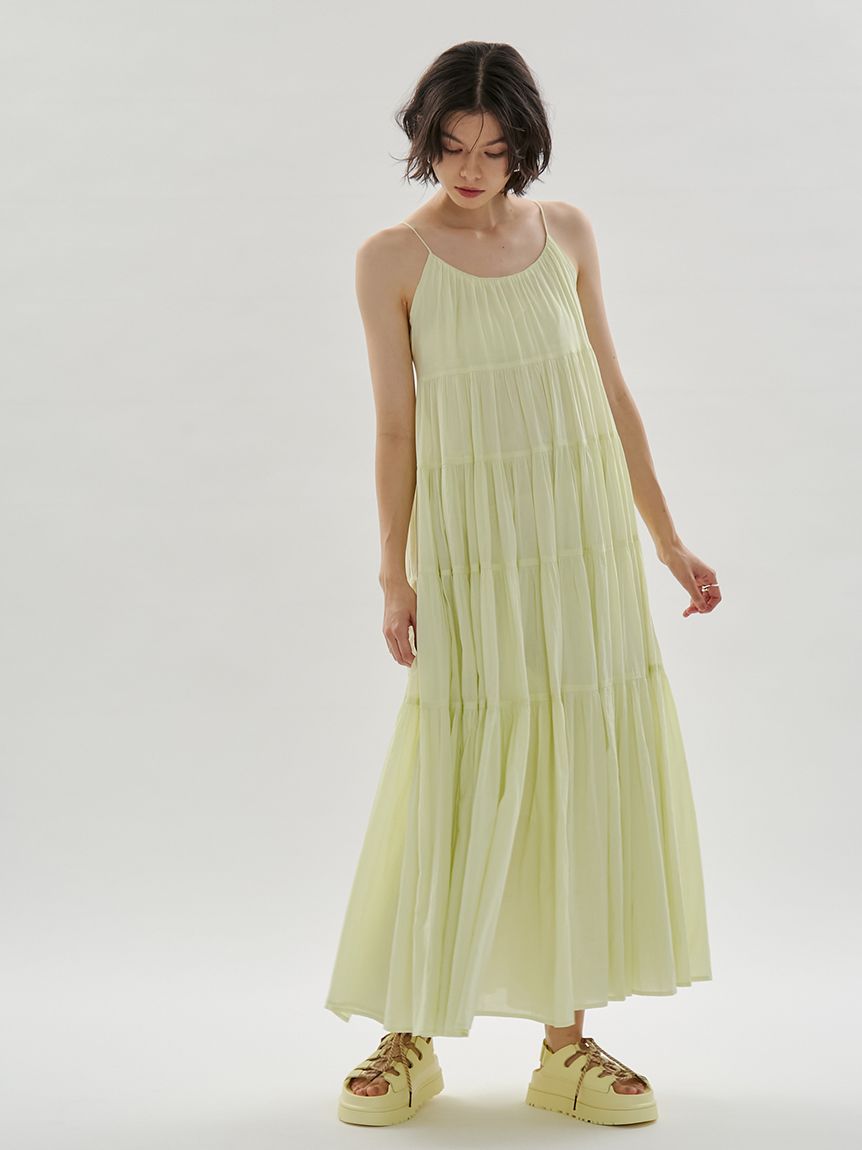 コットンボリュームティアードワンピース