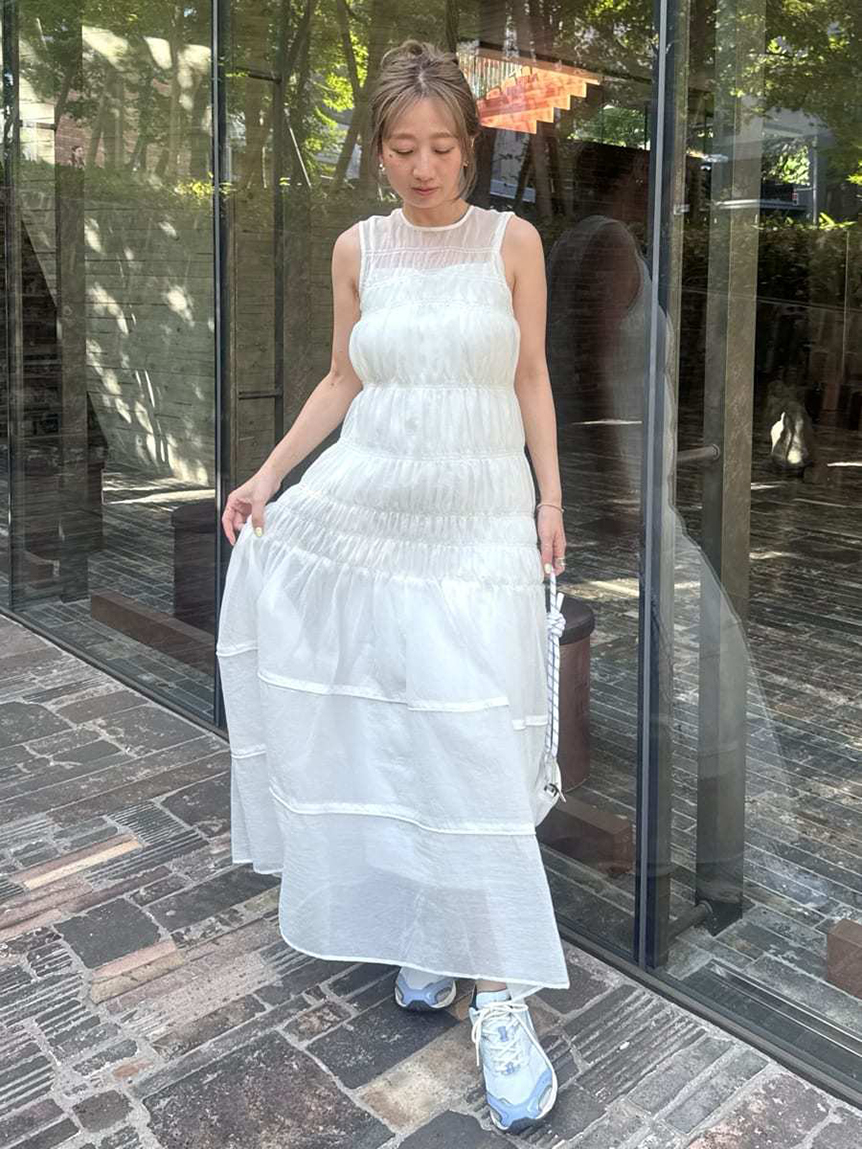 シアーナイロンシャーリングワンピース【セットアップ対応