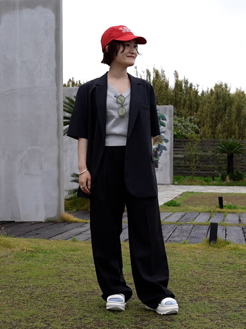 フロントプリーツUVカットパンツ(ロングパンツ)｜パンツ｜emmi  