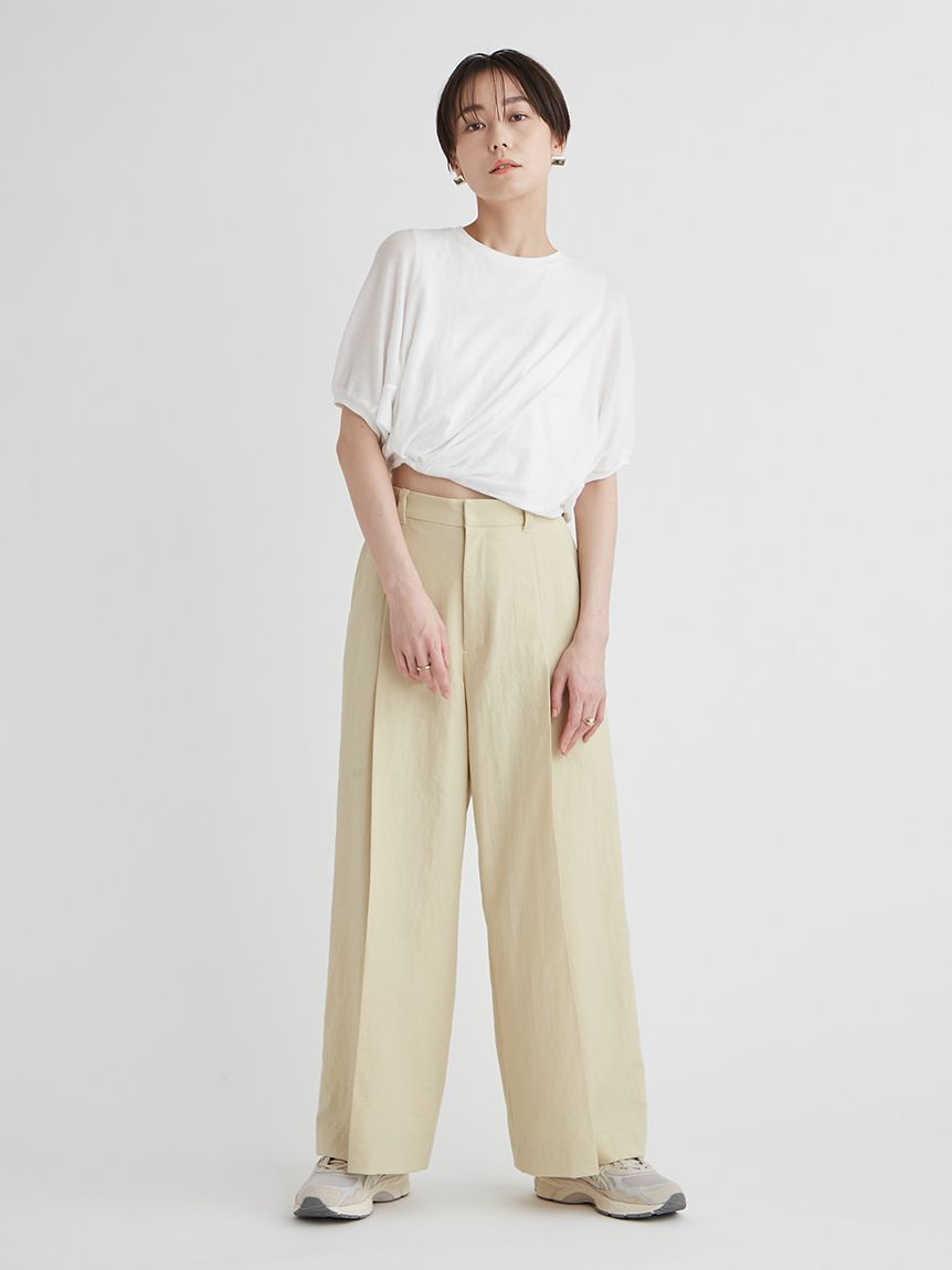 フロントプリーツUVカットパンツ(ロングパンツ)｜パンツ｜emmi  