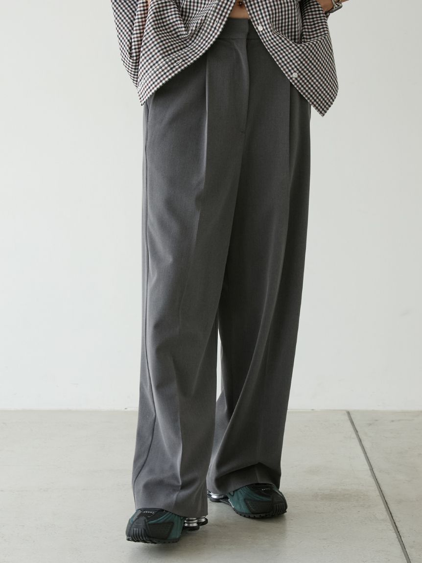 【セットアップ対応】ワイドレッグタックパンツ