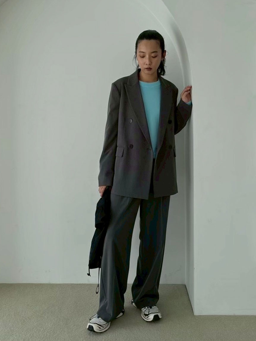 セットアップ対応】ワイドレッグタックパンツ(ワイドパンツ)｜パンツ