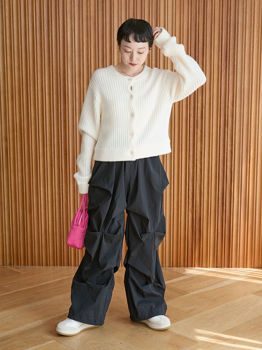 ランダムタックナイロンワークパンツ(ワイドパンツ)｜パンツ｜emmi