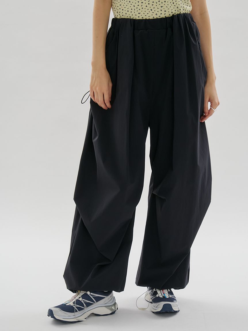 eco ボリュームパラシュートパンツ/撥水/UVカット/接触冷感(ワイド