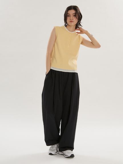 emmi ダンボールトップス&amp;ニットパンツ BEG エルフランク ELFRANK ダンボールニットペプラムトップス＆テーパード