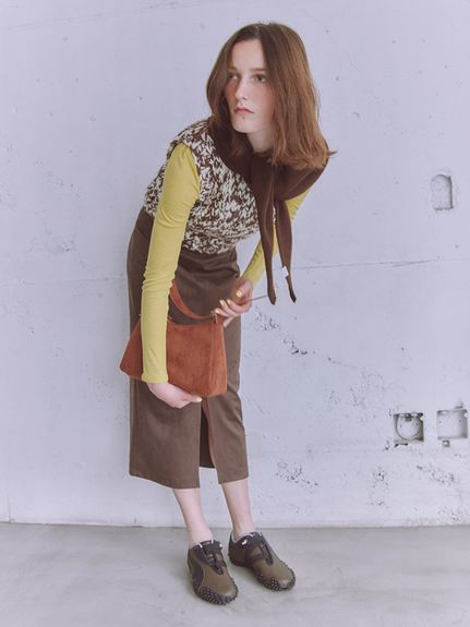 maimaiスカート Mame Kurogouchi Watermark Pattern Pleated Knitted Skirt