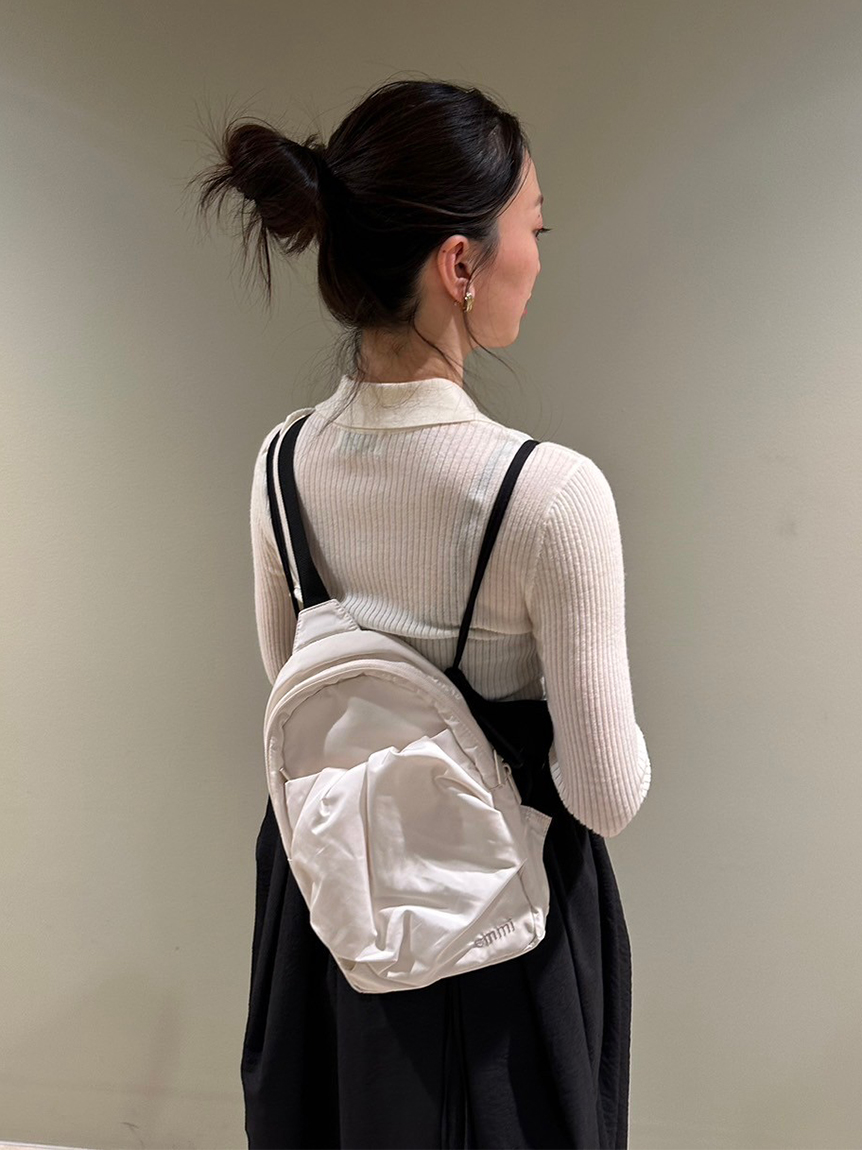 sustainableギャザーミニトートバッグ（ハンドバッグ