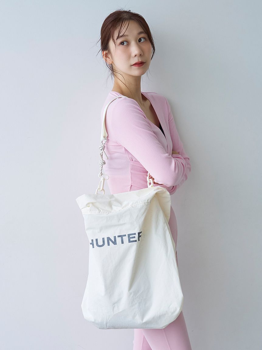 美品【ヒューマンメイド】ハート パッカブル ナイロン トートバッグ カーキ×白 HUNTER | emmi】トラベル マルチファンクション パッカブル サコッシュ
