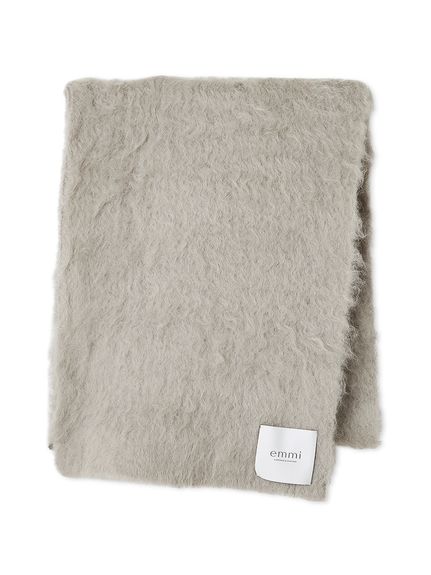 マフラー・ストール EMIS LOGO JACQUARD FUR MUFFLER 4BFM074 LOGO JACQUARD FUR MUFFLER-BLACK - EMIS