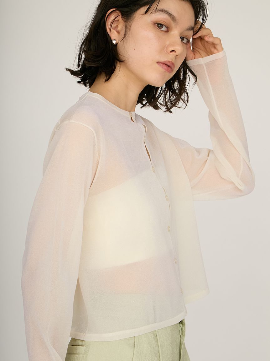GALERIE VIE シアーカーディガン Vin｜ダブルポケットシアーカーディガン | Rakuten Fashion(楽天