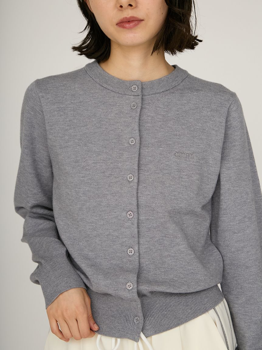 emmi ウール混ニットシャツカーディガン エミ emmi emmi atelier コンパクトニットジャケット レディース