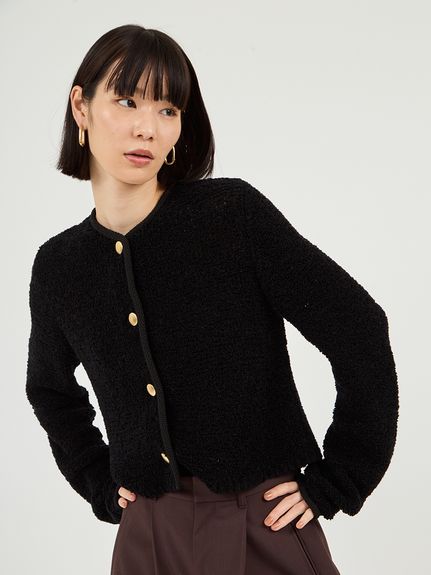 美品✨ブレンヘイム ループヤーンVネックカーディガン ブラック FREAK'S STORE（フリークスストア）の「ループヤーンVネック