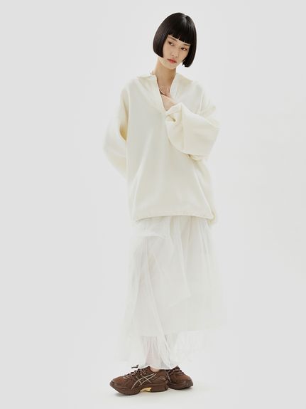 トップス emmi ラガーニットトップス×チュールタックスカートセット(ニット