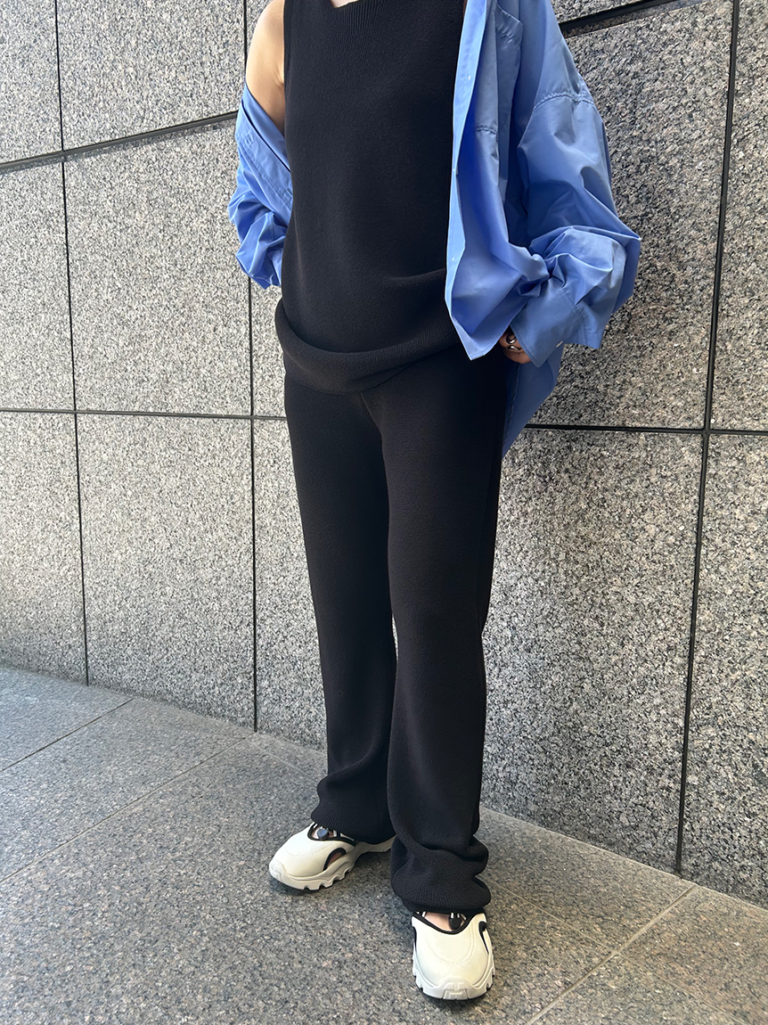 H. 様用！LEVDANCE アネットニットパンツ バターミルクイエロー 畦編みVネック ニットカーディガン レディース(M イエロー
