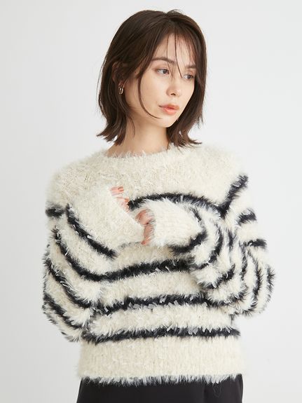 é shaggy knit zipper hoodie （3color） | épine