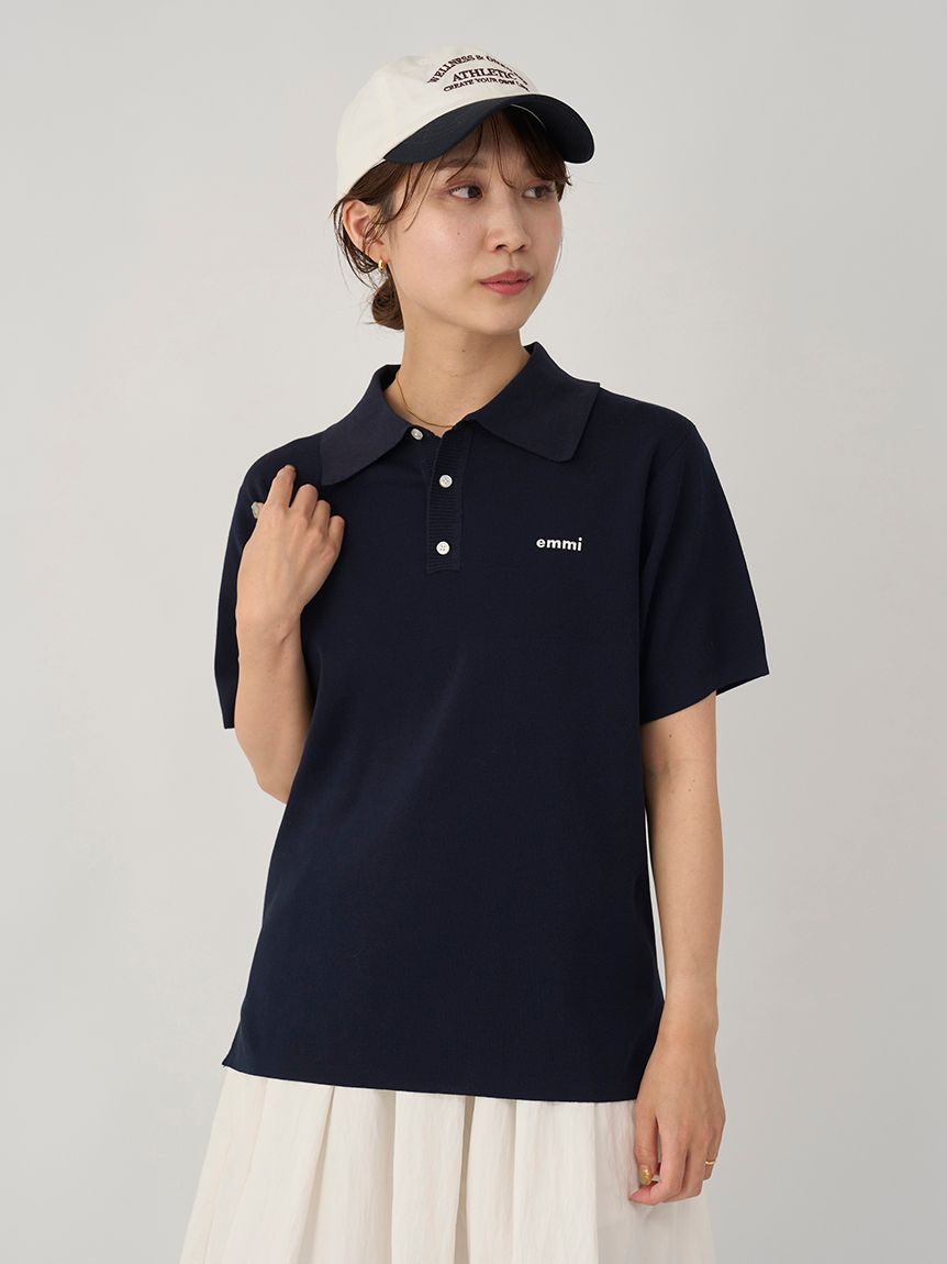 トップス emi emmiロゴニットポロトップス(ニット)｜トップス｜emmi（エミ）の
