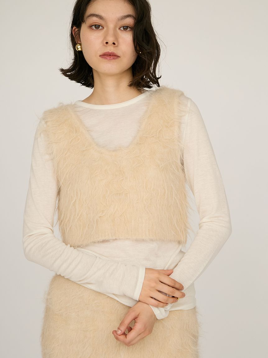 TAN ニットビスチェ TAN（タン）の「【TAN(タン)】チェックイブキャミ/ニットビスチェ 19AW