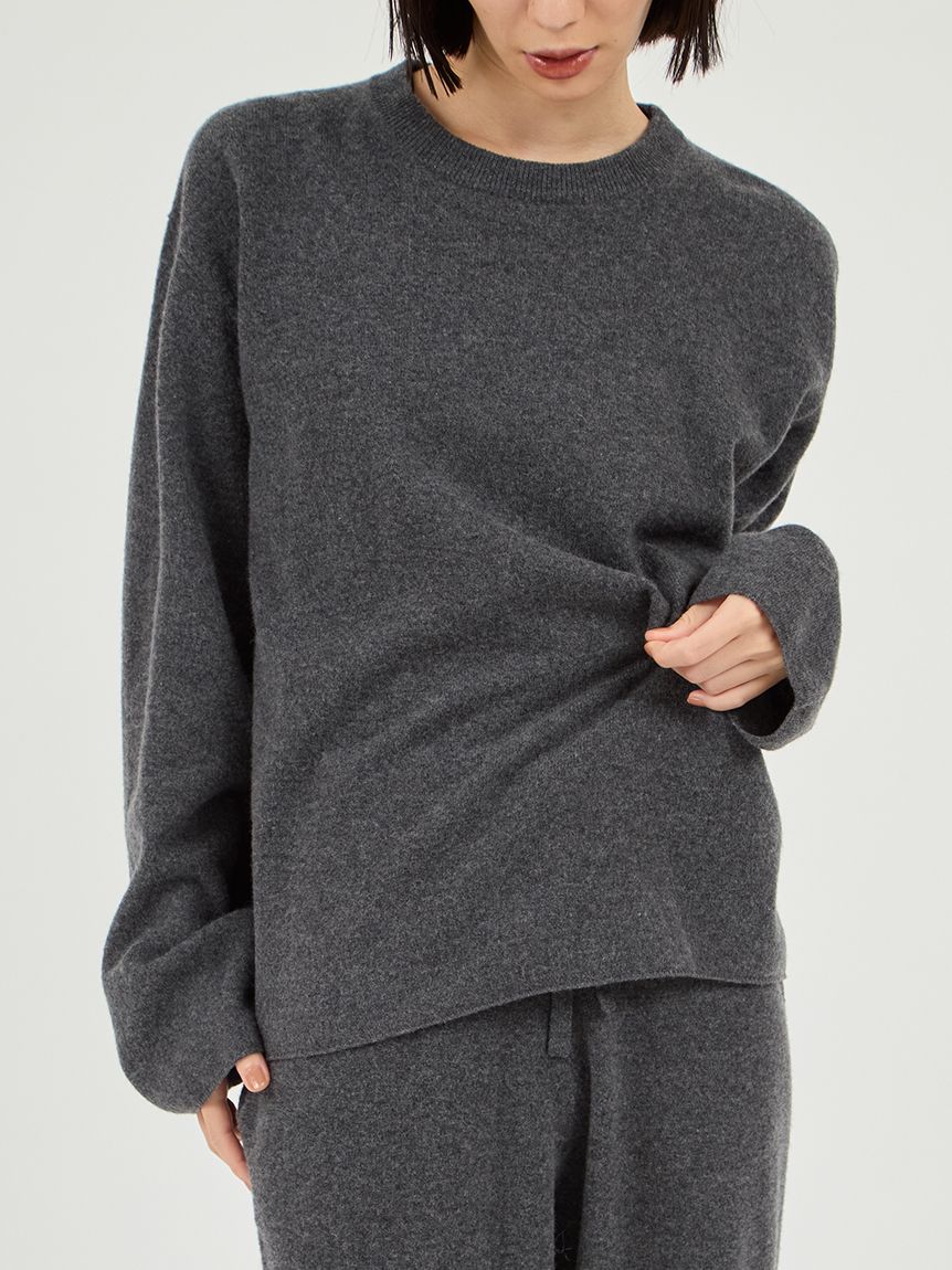 【セットアップ対応】ラムウールオーバーニットトップス