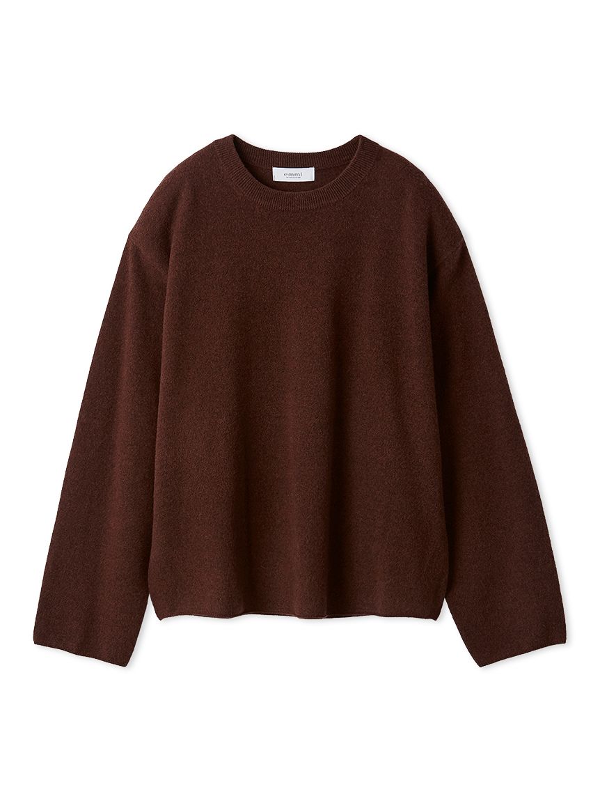 セットアップ対応】ラムウールオーバーニットトップス(ニット