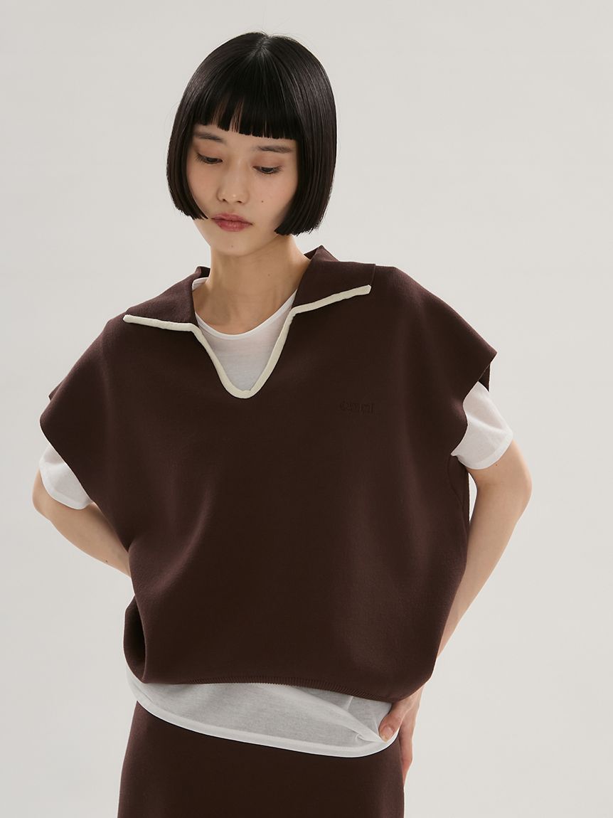 エフォートレスポロニット【セットアップ対応】(ニット)｜トップス