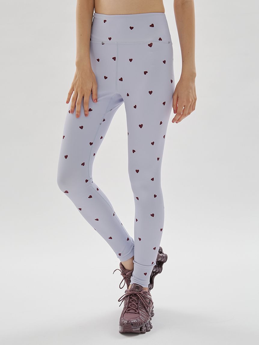 【HEART】 ハートパターンレギンス/UVカット/接触冷感