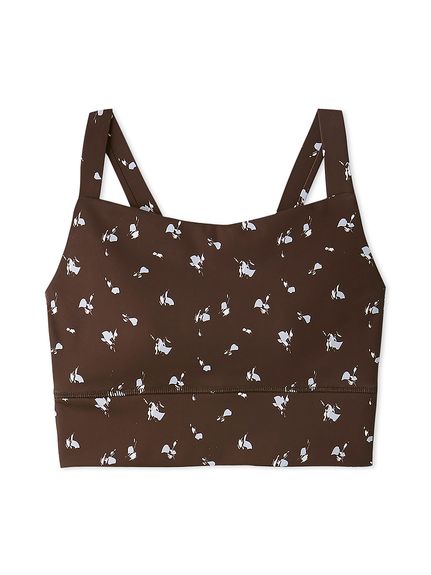 エミヨガ ミニルフラワーブラトップ ミニフラワーレギンス サイズ1 ブラウン ディフォームフラワーブラトップ(WELLNESS&TRAINING WEAR)｜emmi（エミ