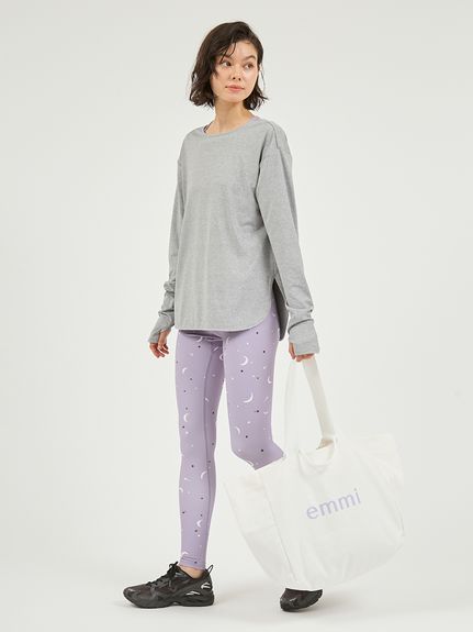 新品同　emmi yogaエミヨガ　ヨガウェア　ラベンダー×月柄　ペイントタッチ ONLINE LIMITED emmi yoga NEW COLLECTION │ emmi（エミ）公式