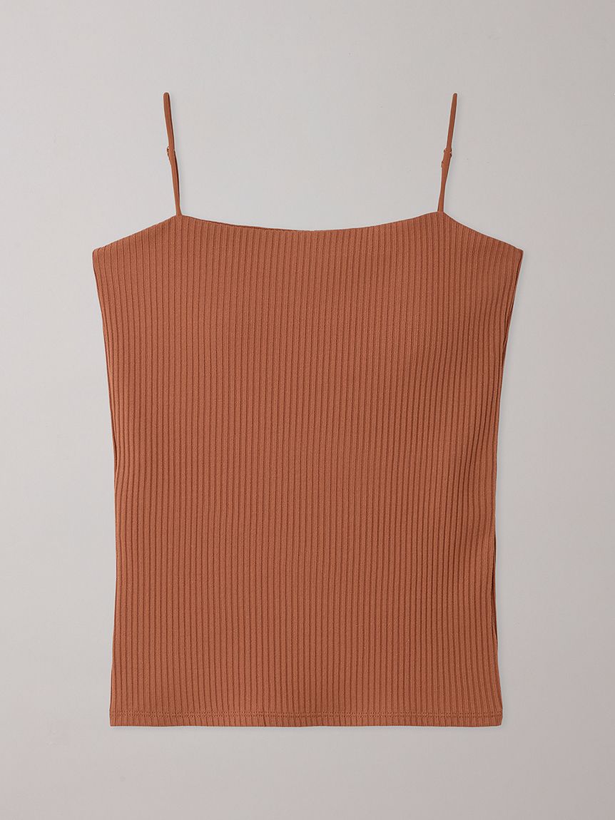 バックオープンリブキャミソール