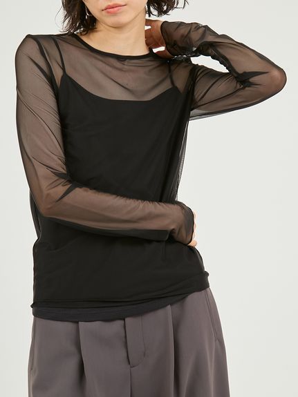 未使用 emmi エミアトリエ カップ付きキャミソールセットシアートップス　春夏 emmi（エミ）の「eco カップ付きキャミソールセットシアートップス（T