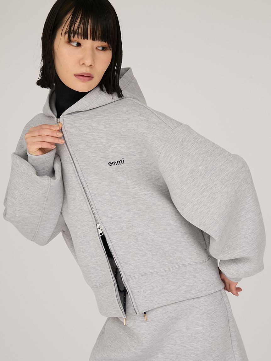 emmiロゴジップアップダンボールフーディ(スウェット/パーカー