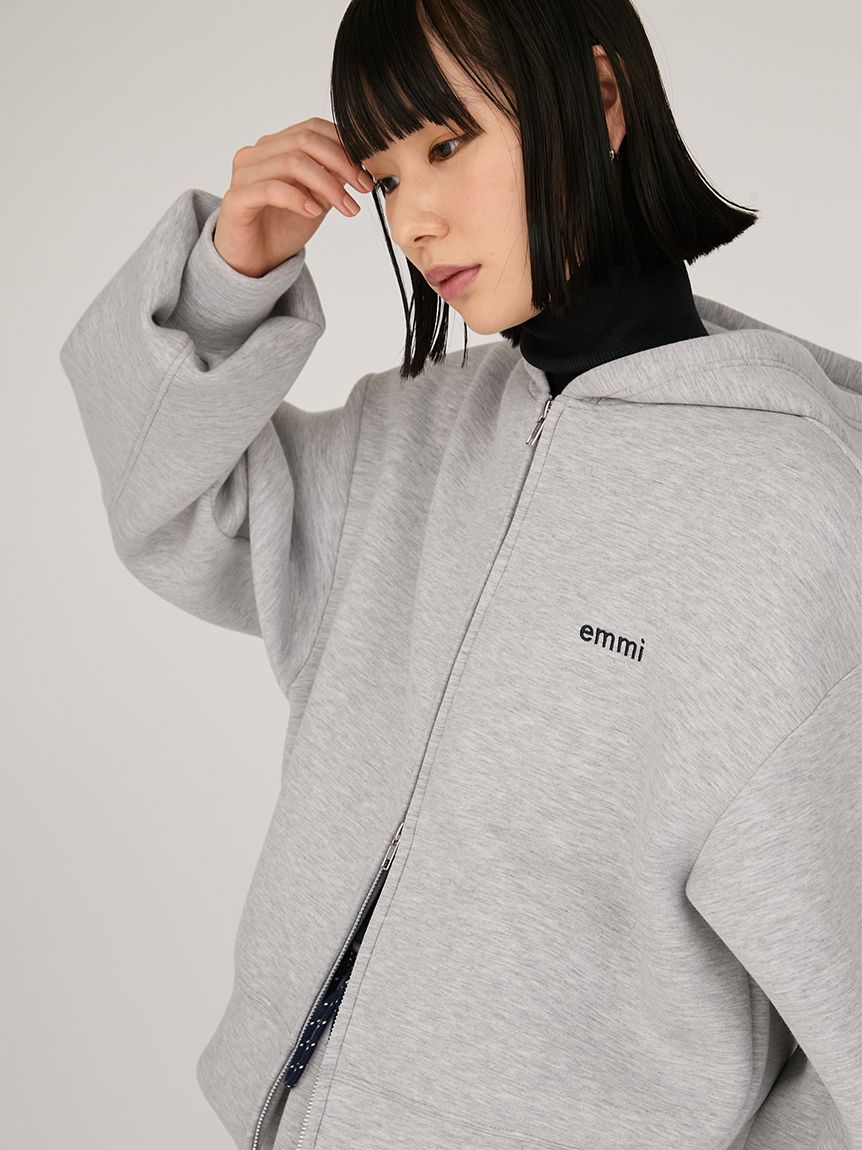 emmiロゴジップアップダンボールフーディ(スウェット/パーカー
