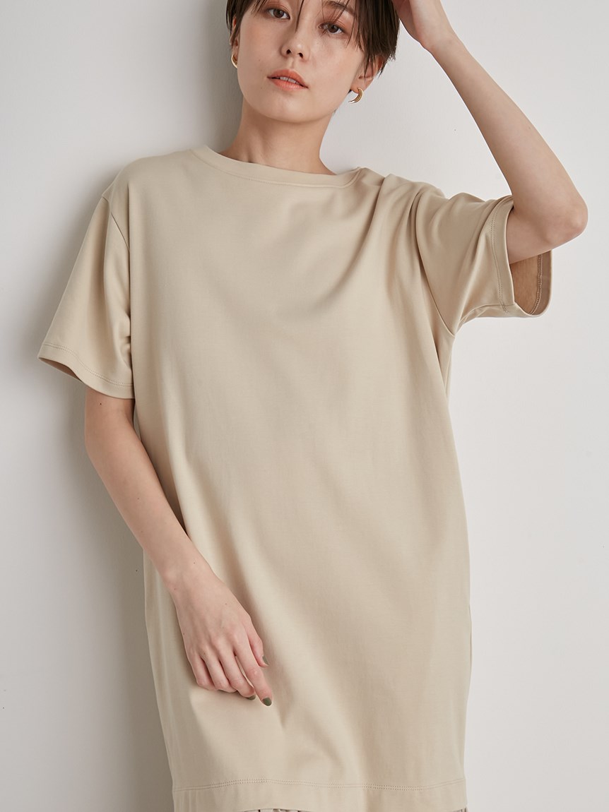 emmi atelier】ドッキングTシャツワンピース(マキシ・ロングワンピース 