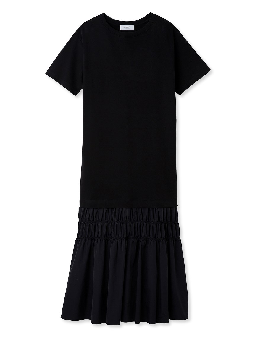 emmi atelier】ドッキングTシャツワンピース(マキシ・ロングワンピース 