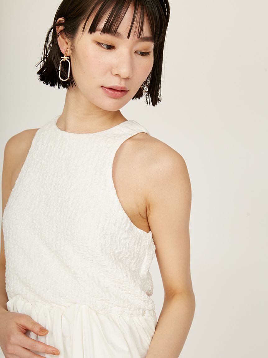 膨れジャガードカットドッキングワンピース(カットワンピース