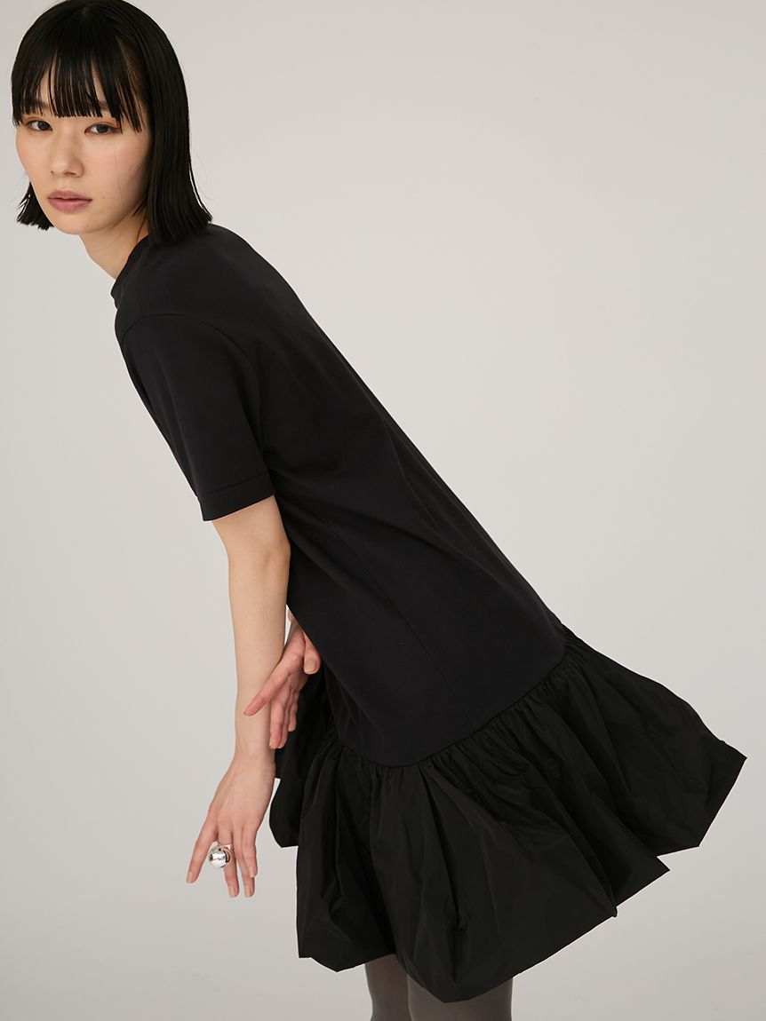 【関税込み】TOTEME イエロー Relaxed Tee ミニワンピース チェーントリミングハーフZIPタイトミニワンピース｜ニット