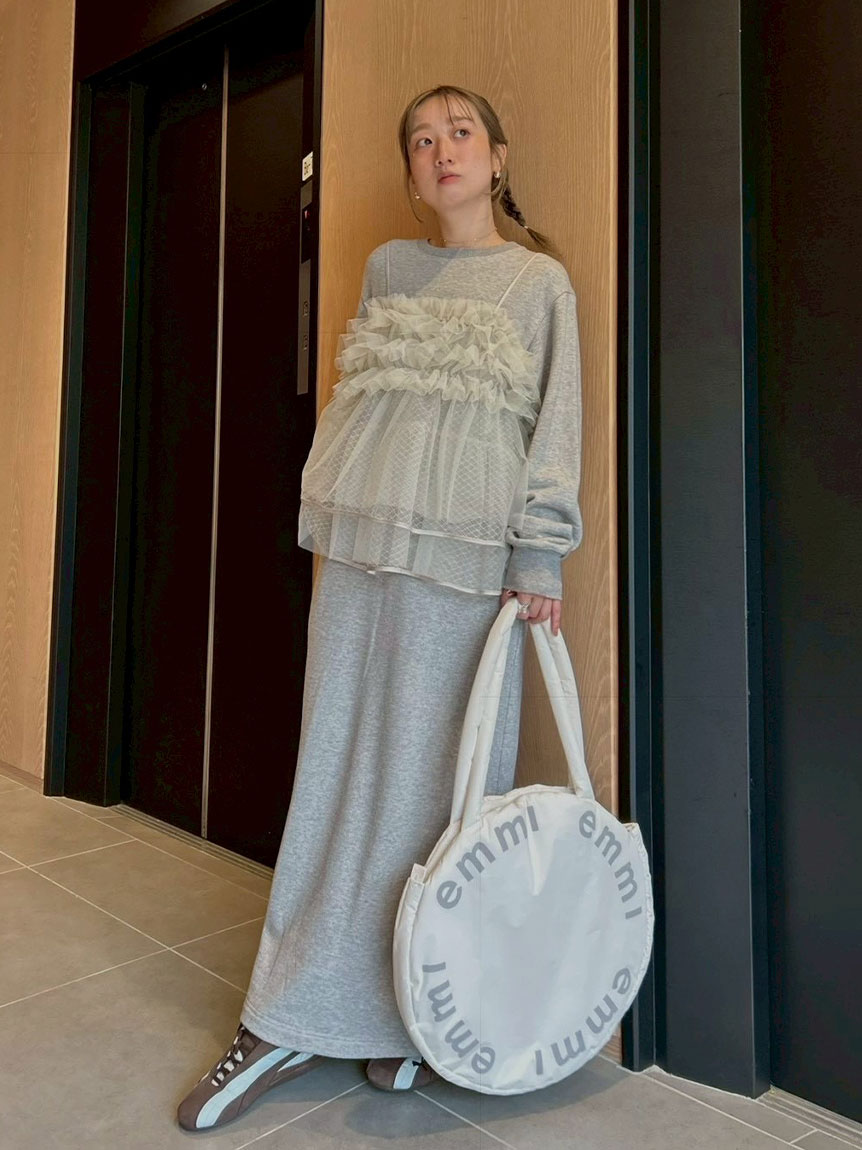 セットアイテム】チュールビスチェ×裏毛ワンピースセット(マキシ