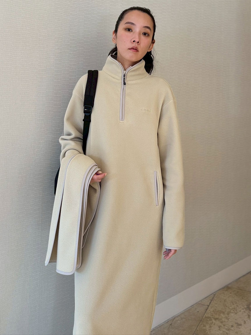 セットアイテム】eco ストール付きフリースワンピース(カット