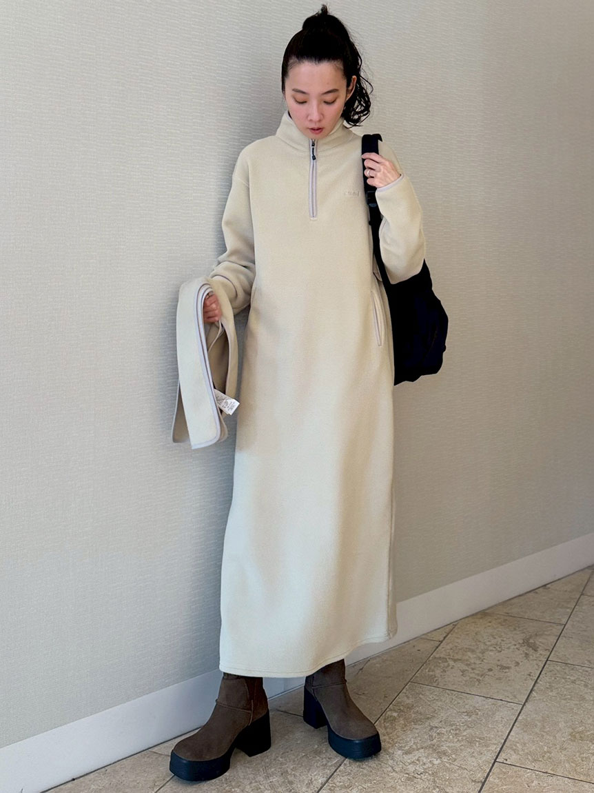 セットアイテム】eco ストール付きフリースワンピース(カット