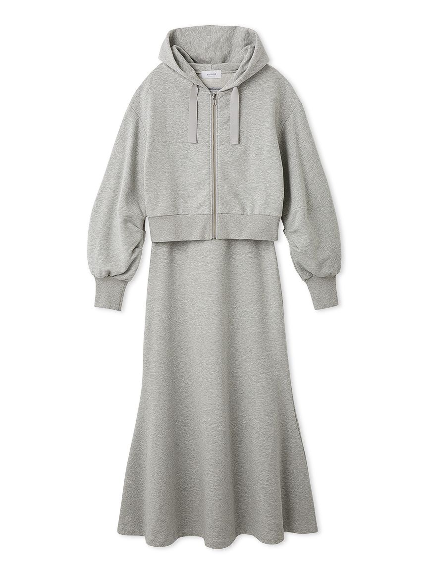 裏毛フーディー×ワンピースセット(セットアップ)｜ワンピース｜emmi