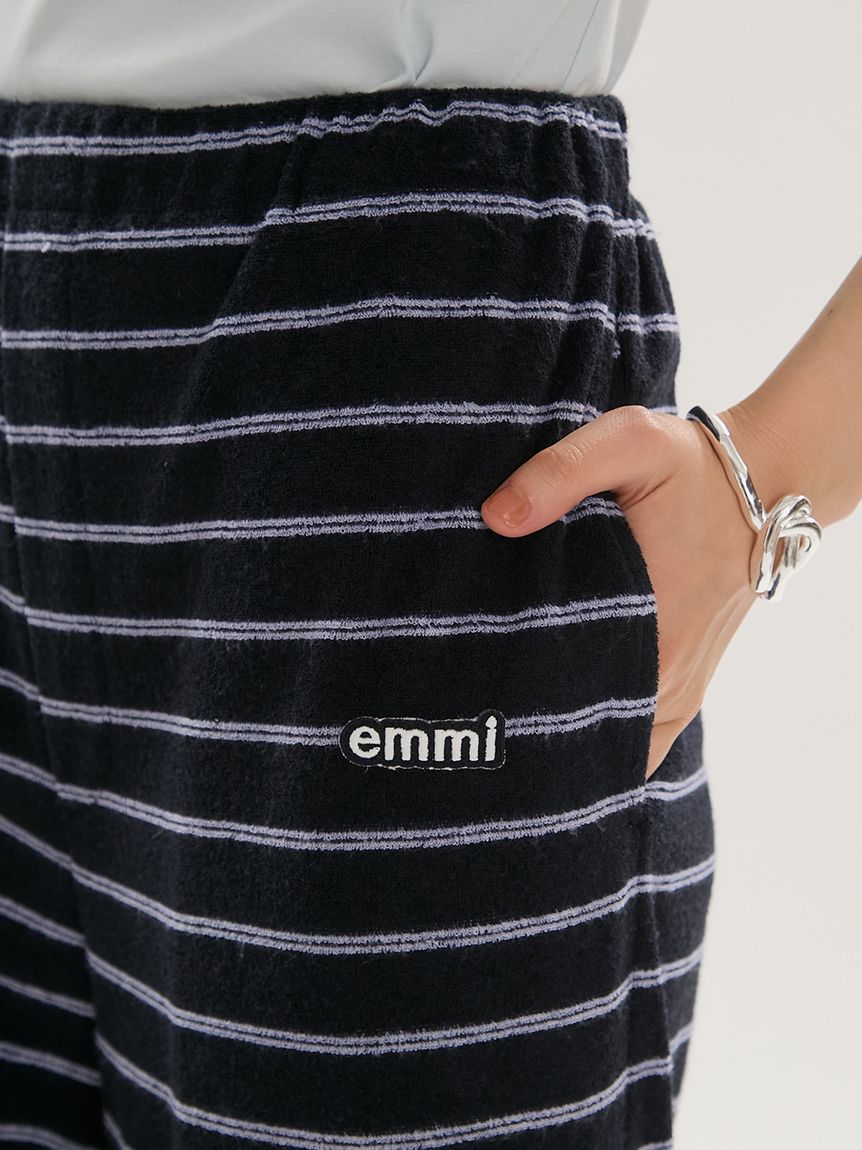 emmiロゴパイルイージーパンツ【セットアップ対応】(ワイドパンツ