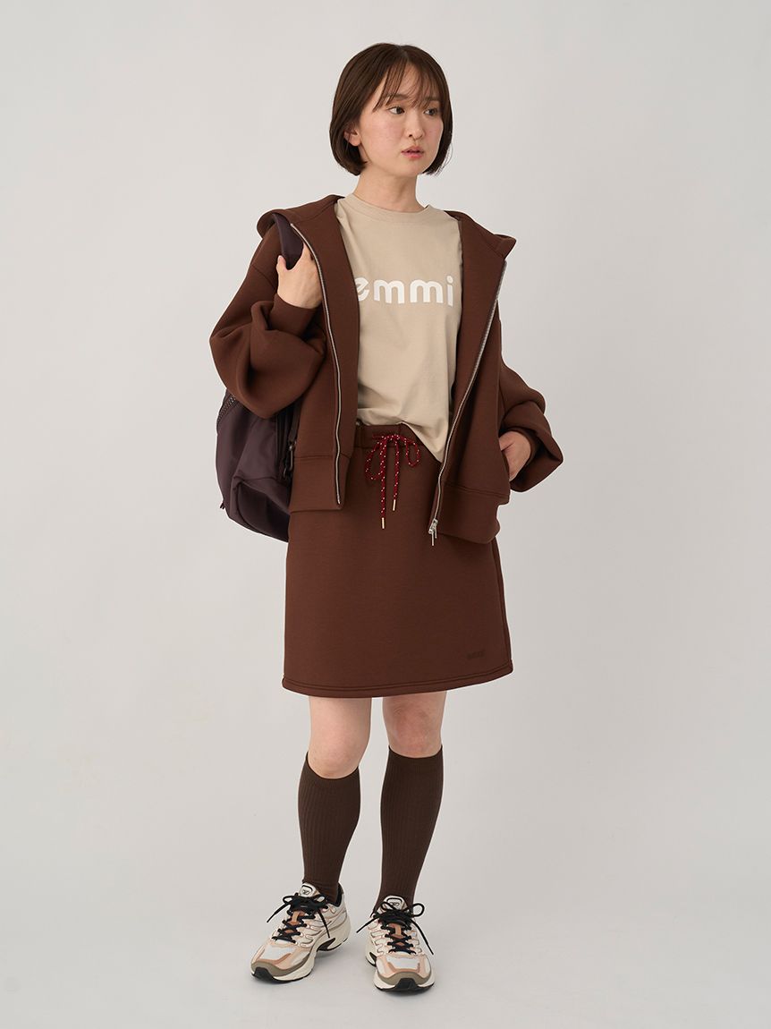 新品 アンパスィ M マシュマロストレッチ ダンボールスウェット ミニスカート Munsingwear ダンボールニットポンチハイブリッドカットソー
