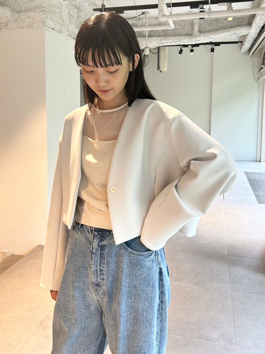 emmi atelier】キャミ付きチュールトップス(トップス＋インナーセット