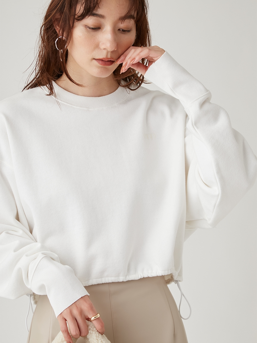 emmi atelier】ラメ裏毛クロップドプルオーバー(スウェット