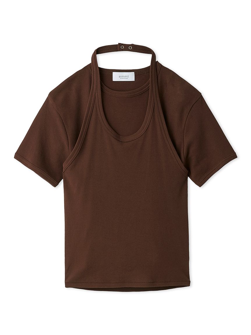tシャツ ホルターネックレイヤードカットトップス レディース ホルターネックレイヤードカットトップス(カットソー)｜トップス
