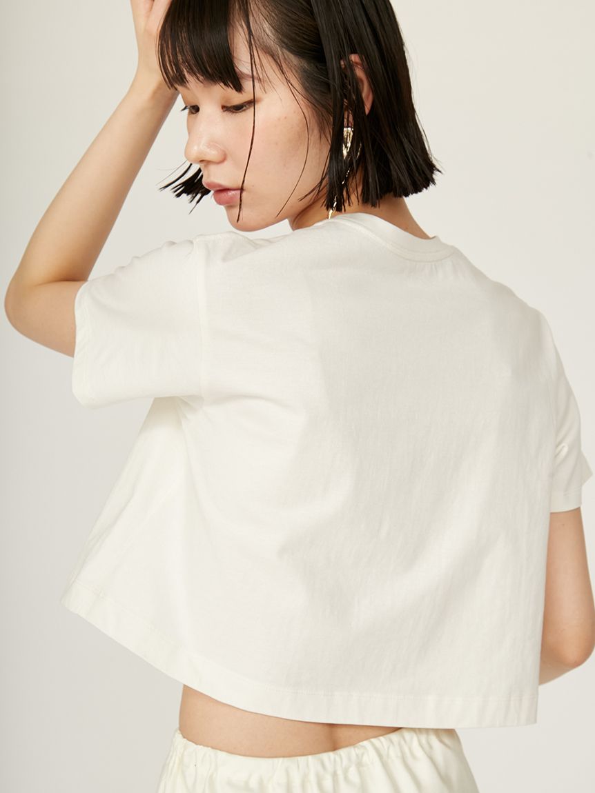 emis ロゴ入り クロップドTシャツ emmi｜【emmi×PlaX(TM)】クロップドemmiロゴTシャツ | Rakuten