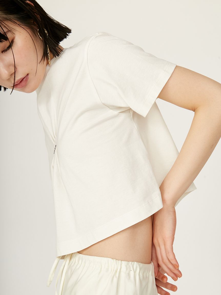 エミ アトリエ emmi×PlaX（TM）クロップドemmiロゴＴシャツ 13wct252066 レディース クロップド丈 サステナブル emmi atelier 限定カラー】【emmi×PlaX（TM）】クロップドemmiロゴTシャツ