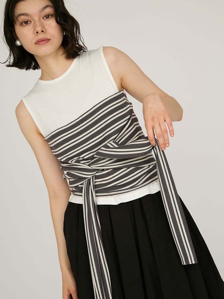 2wayチューブトップ付きタンクトップ(タンクトップ/キャミソール